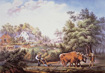 Escena de granja americana de Frances Flora Bond (c.1812 76) Palmer
