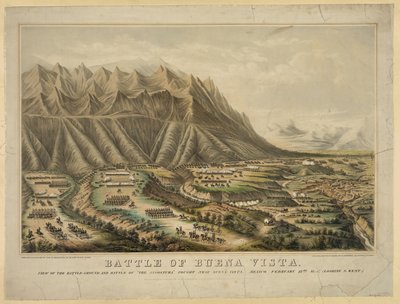 Preparativos para la Batalla de Buena Vista también conocida como la Batalla de Angostura, entre el General Zachary Taylor y las tropas del General Antonio López de Santa Anna, 23 de febrero de Frances Flora Bond (c.1812 76) Palmer