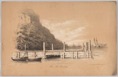 Fort Lee Landing, en: The New York Drawing Book, Containing a Series of Original Designs a..., 1847 de Frances Flora Bond Palmer