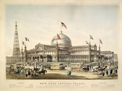 Palacio de Cristal de Nueva York, pub. 1853 por Currier & Ives de Frances Flora Bond Palmer