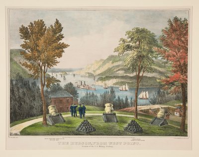 El Hudson, desde West Point. Terrenos de la Academia Militar de EE. UU. de Frances Flora Bond Palmer