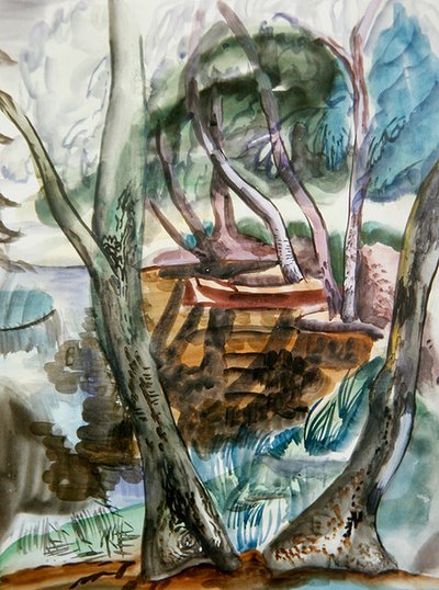 Paisaje, c.1935 (acuarela sobre papel) de Frances Hodgkins
