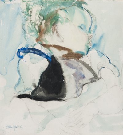 Bebé dormido, c.1905 (tinta y acuarela sobre papel) de Frances Hodgkins