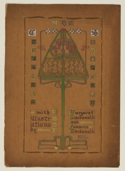 Página de título para "La historia de Navidad", 1895-96 de Frances Macdonald