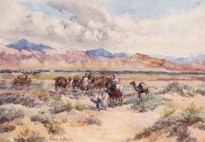Una caravana en el Sáhara (litografía en color) de Frances Nesbitt