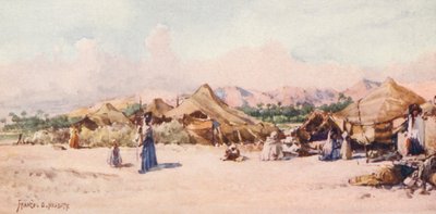 Un campamento nómada (litografía en color) de Frances Nesbitt