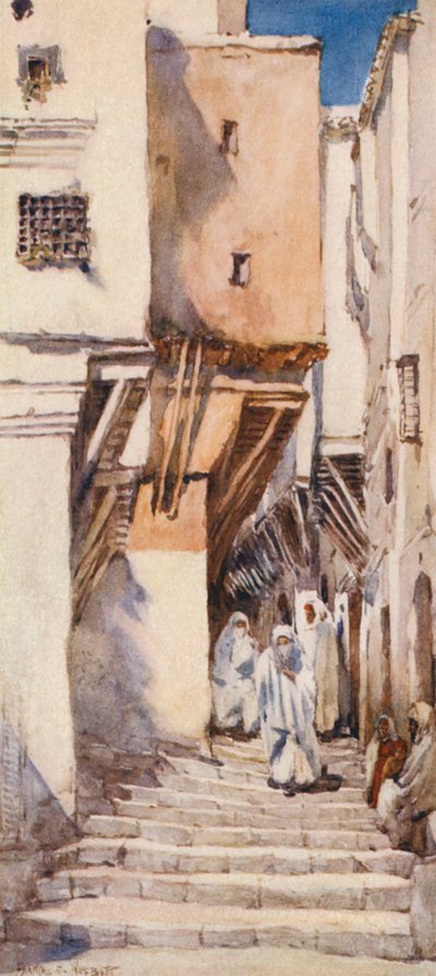 Una vieja calle de Argel (litografía en color) de Frances Nesbitt