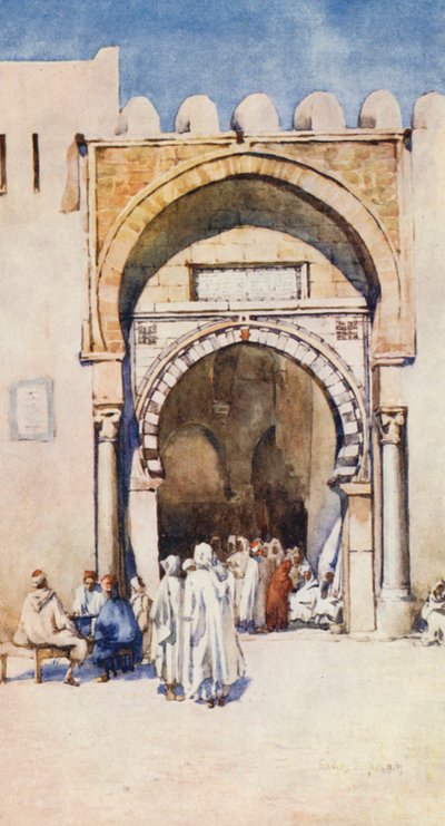 Puerta de los Moros, Kairuán (litografía en color) de Frances Nesbitt