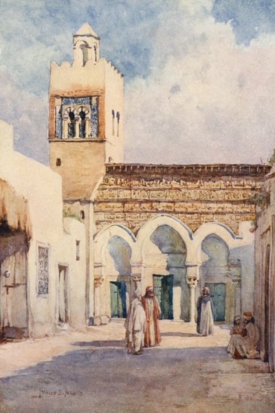 Mezquita de las Tres Puertas, Kairuán (litografía en color) de Frances Nesbitt