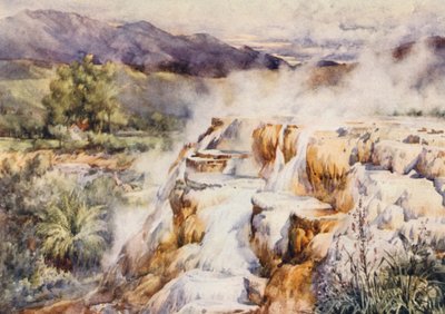 La Cascada Silenciosa, Hammam Meskoutine (litografía en color) de Frances Nesbitt
