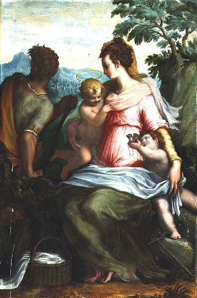 Madonna y el Niño con San Juan Bautista de Francesco Morandini