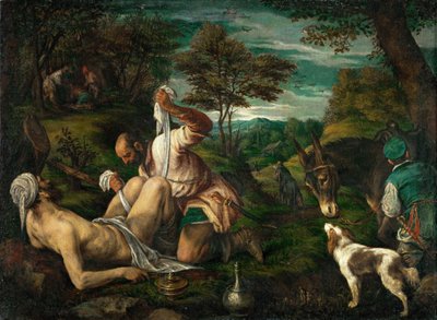 La parábola del buen samaritano de Francesco Bassano