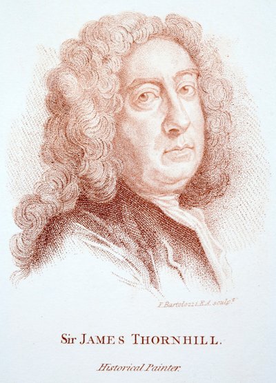 Sir James Thornhill, pintor inglés de temas históricos de Francesco (after) Bartolozzi