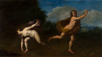 Hipómenes y Atalanta en un paisaje, c.1598-1660 (óleo sobre lienzo) de Francesco (attr. to) Albani