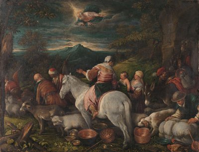 Abraham deja Harán de Francesco (attr. to) Bassano