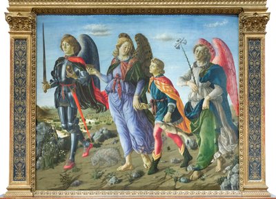Los tres arcángeles y Tobías de Francesco (attr. to) Botticini