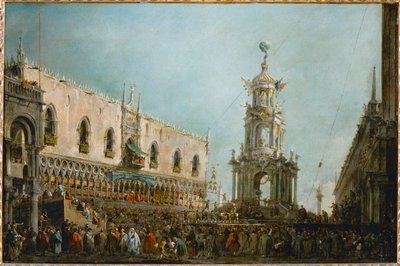 La fiesta del Jueves Santo en Venecia, Italia ... de Francesco (circle of) Guardi