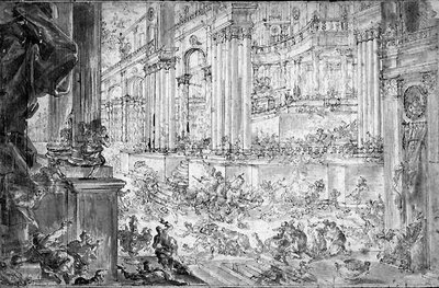 La expulsión de Heliodoro del templo de Francesco (fl.1709 43) Peresi