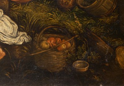 Cosecha de Otoño (Recolección de Uvas), 1585-90 (detalle) de Francesco Bassano