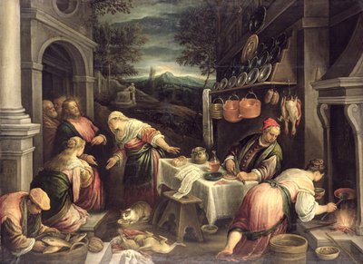 Jesús con María y Marta de Francesco Bassano
