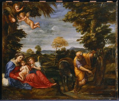 Descanso durante el viaje a Egipto de Francesco Albani