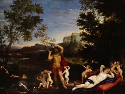 Venus y Marte (óleo sobre lienzo) de Francesco Albani