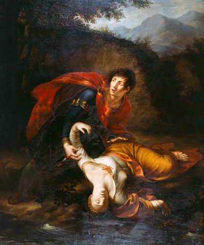 Rhadamistus arrojando a Zenobia herida al río Araxes, 1812 de Francesco Alberi