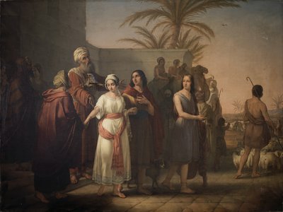 Tobias se despide de sus suegros con su esposa para volver con su padre de Francesco Antonibon di Venezia