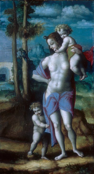 Eva con Caín y Abel de Francesco Bacchiacca