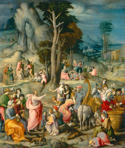 La recolección del maná de Francesco Ubertini Bacchiacca