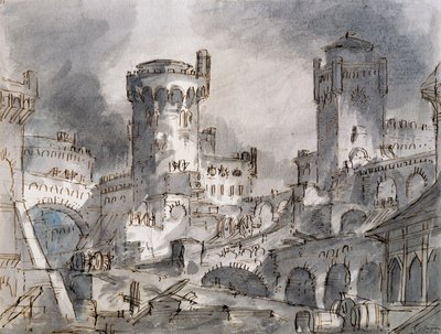 Diseño de escenografía de Francesco Bagnara para la primera escena de L