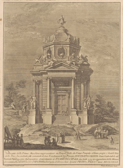 La Prima Macchina para la Chinea de 1782: El Templo de Jano de Francesco Barbazza