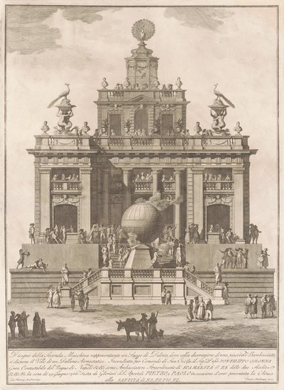 La Segunda Máquina para la Chinea de 1785: Un Palacio de Placer con un Globo Aerostático de Francesco Barbazza