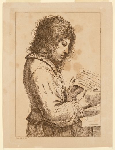 Un niño leyendo de Francesco Bartolozzi