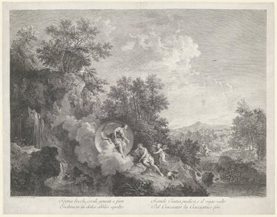 Diana visita a Endymion durmiendo de Francesco Bartolozzi