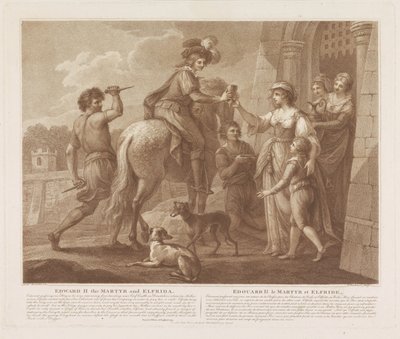 Eduardo II de Martelaar en Elfrida Eduardo II el Mártir y Elfrida (título sobre el objeto) Eduardo II el Mártir y Elfriede (título sobre el objeto) de Francesco Bartolozzi