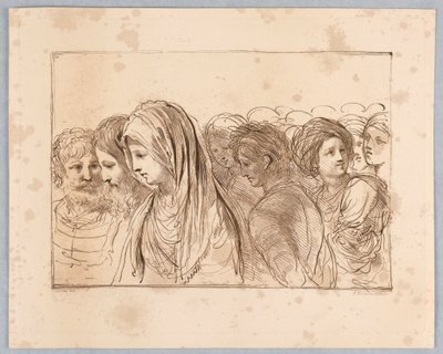 Ocho cabezas, hombres y mujeres de Francesco Bartolozzi