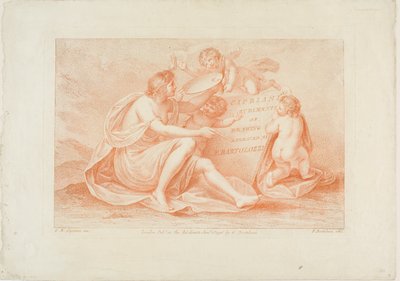 Frontispicio de "Rudimentos de dibujo" de Cipriani de Francesco Bartolozzi