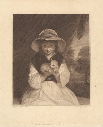 Niña con gatito de Francesco Bartolozzi