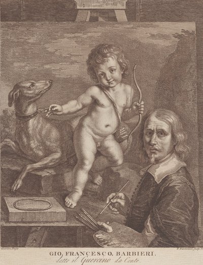 Autorretrato de Guercino de Francesco Bartolozzi