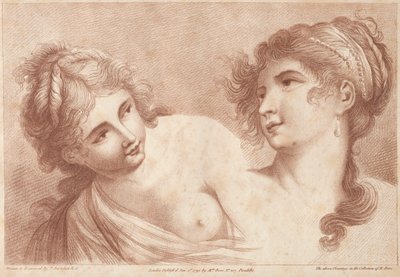 Cabezas de Dos Mujeres, 1792 de Francesco Bartolozzi