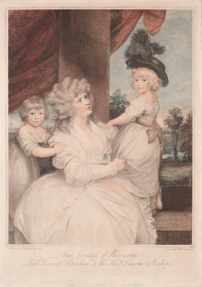 Jane, Condesa de Harrington y sus hijos de Francesco Bartolozzi