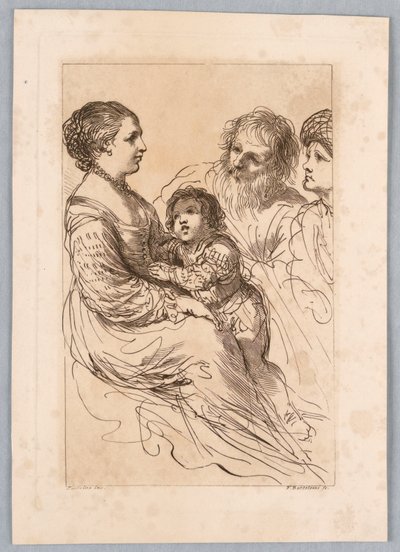 Dama, niño y dos ancianos de Francesco Bartolozzi