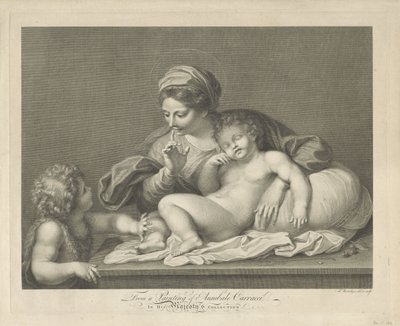 María con el Niño y el joven Juan Bautista de Francesco Bartolozzi