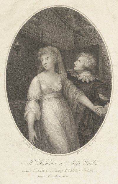El Sr. Dimond y la Srta. Wallis en los personajes de Romeo y Julieta, 1 de mayo de 1796 de Francesco Bartolozzi