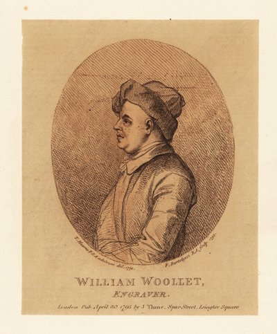 Retrato de William Woollet, grabador inglés de Francesco Bartolozzi