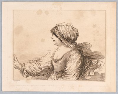 Retrato de una mujer de Francesco Bartolozzi