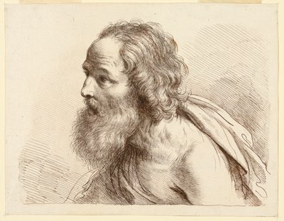Retrato de un Hombre Viejo con Barba, con Hombros Desnudos de Francesco Bartolozzi