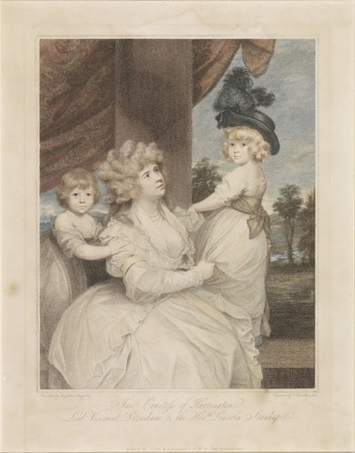 Retrato de Jane Stanhope con sus dos hijos de Francesco Bartolozzi