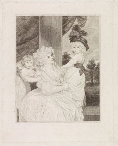 Retrato de Jane Stanhope con sus dos hijos de Francesco Bartolozzi